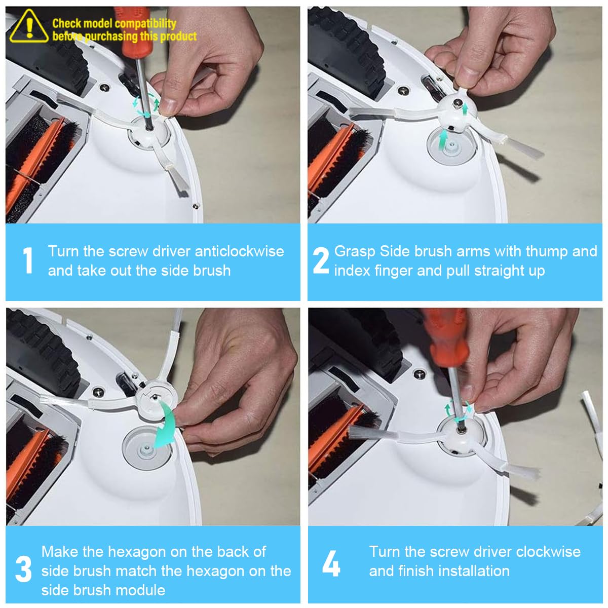 Verilux 3pcs Mi Robot Side Brushes Anti-tangle Replacement MI Robot Side Brushes for MJST1S/Mop2 Lite Vacuum Cleaner Floor Sweeper Accessories Verilux 3pcs Mi Robot Side Brushes Anti-tangle Replacement MI Robot Side Brushes for MJST1S/Mop2 Lite Vacuum Cleaner Floor Sweeper Accessories